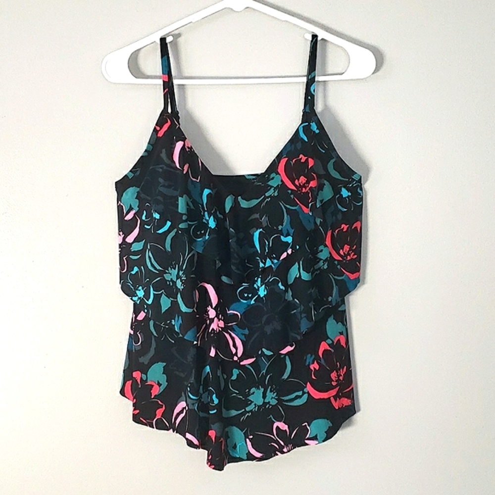 Aqua Green tankini top, size L